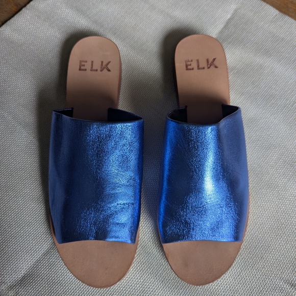 Elk Shoes - Elk Blue Mules Sleek Minimalist Design